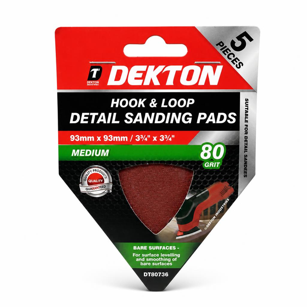 Dekton Hook & Loop Detail Sanding Pads packaging front