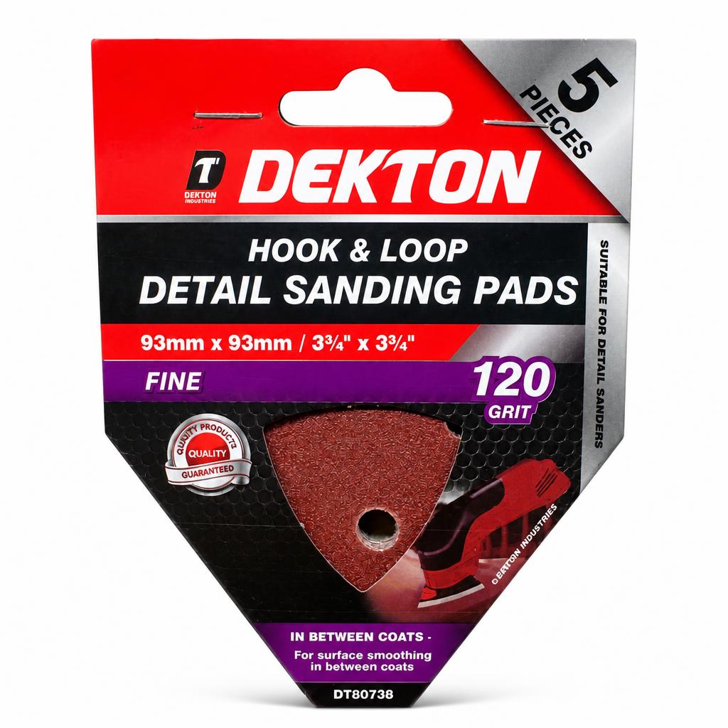 Dekton Hook & Loop Detail Sanding Pads packaging front view