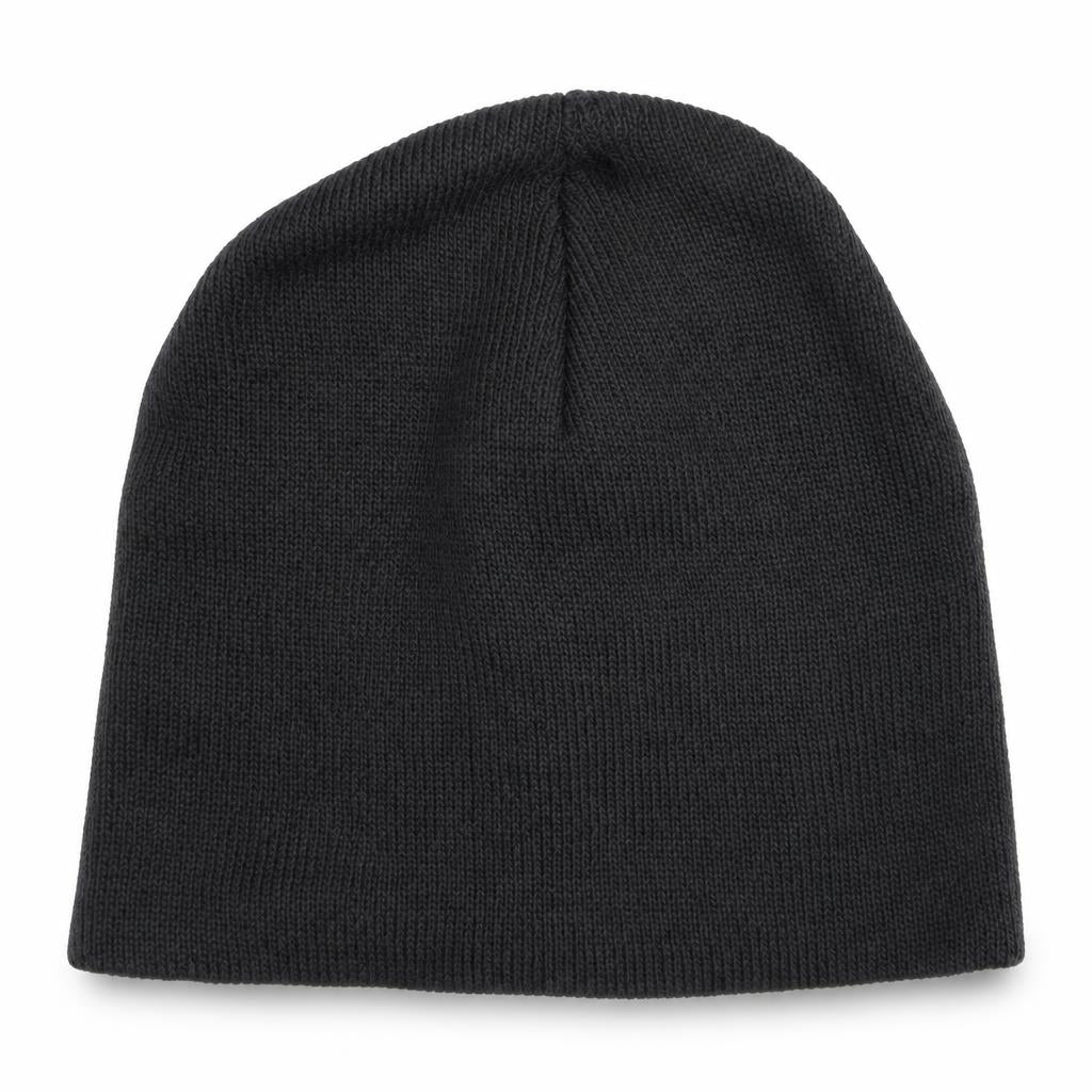 Back view of Ashley Knitted Beanie Hat with barcode