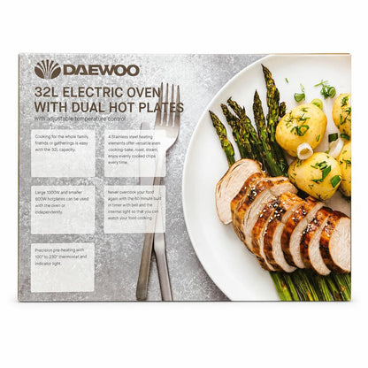 Daewoo 32L Electric Oven packaging back