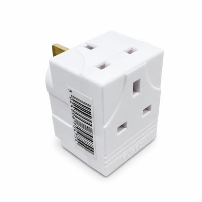 3 way mains adaptor with barcode