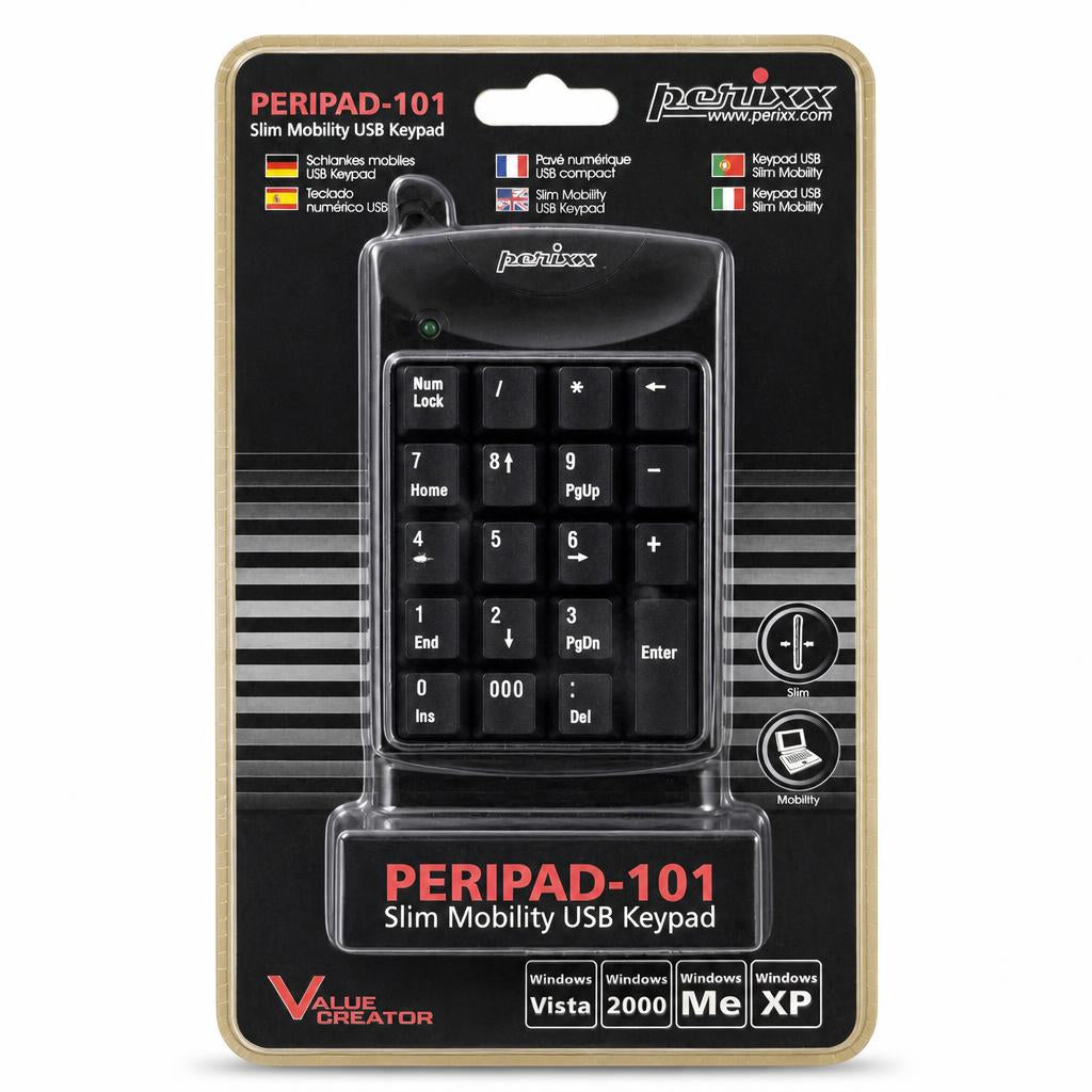 Perixx PERIPAD-101 Slim Mobility USB Keypad packaging front