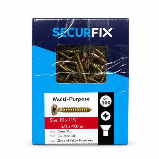 Securfix multi-purpose screws packaging