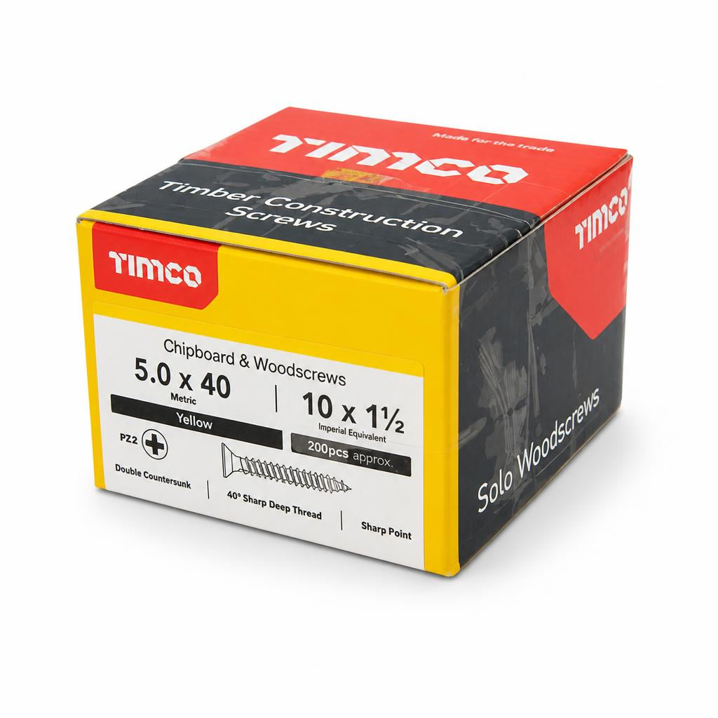 Timco Chipboard & Woodscrews 5.0 x 40 side view