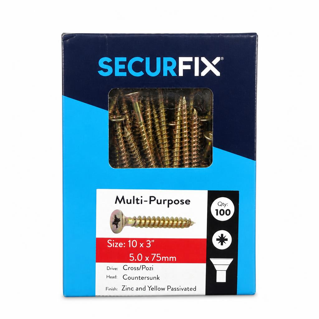 Securfix multi-purpose screws packaging front view