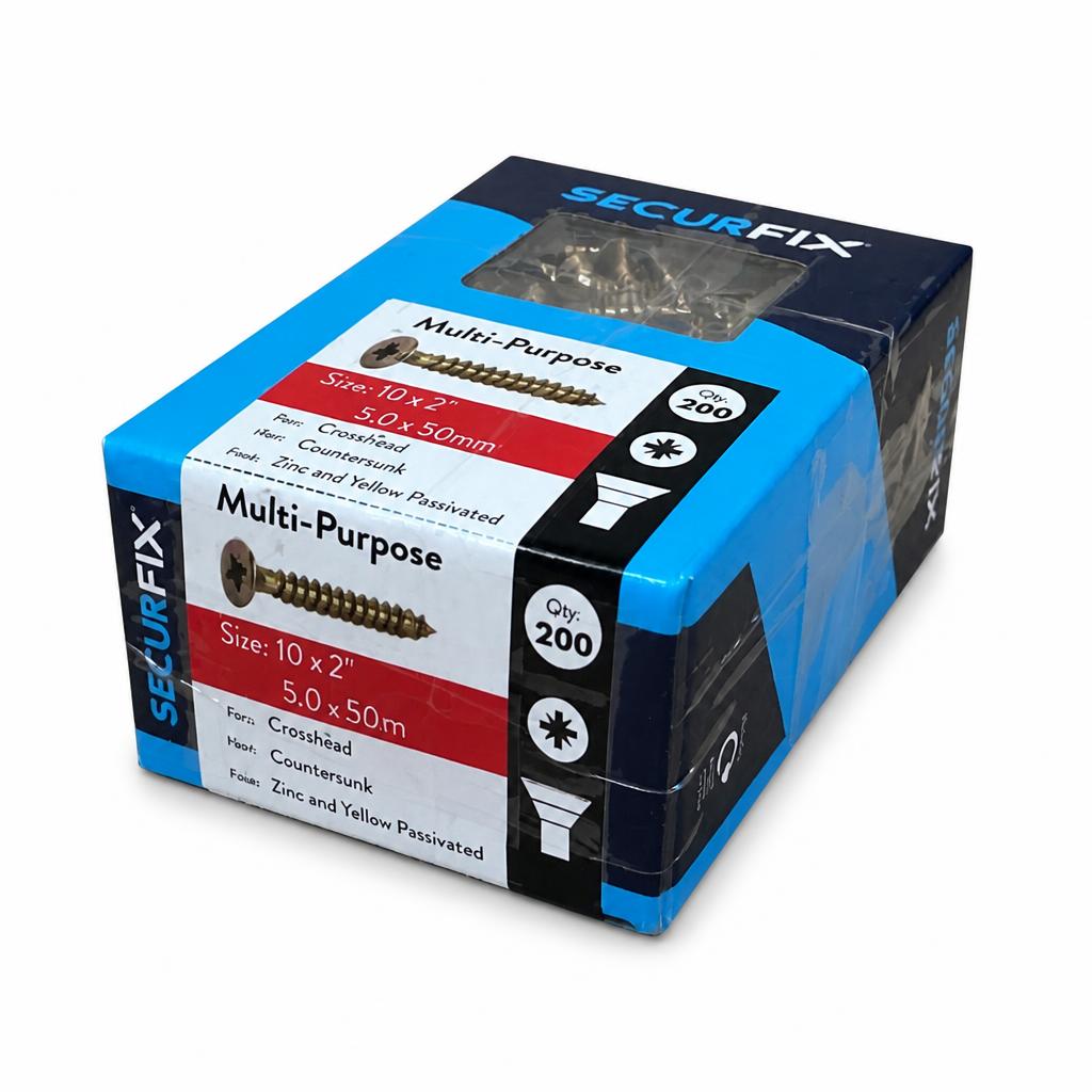 Side view of Securfix Multi-Purpose Screws box