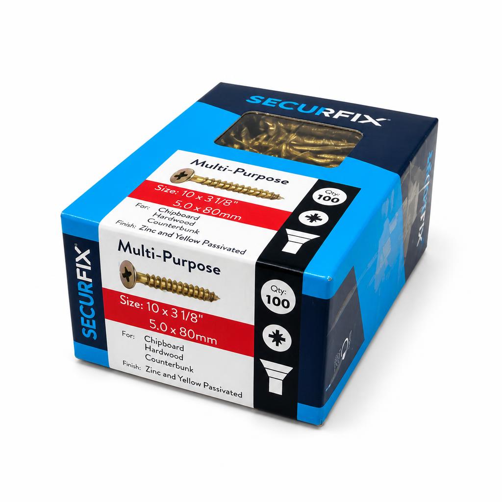 Securfix Multi-Purpose Screws side packaging view