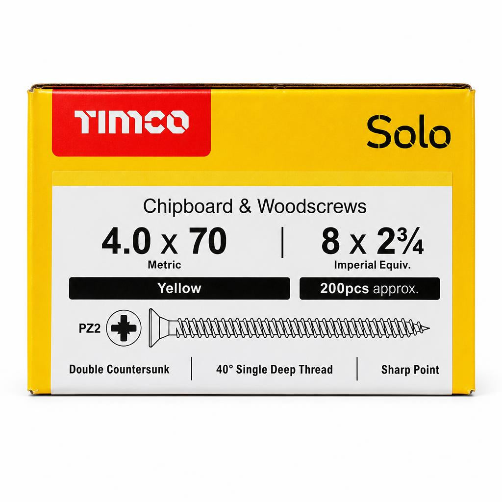 Timco Solo Chipboard & Woodscrews front view