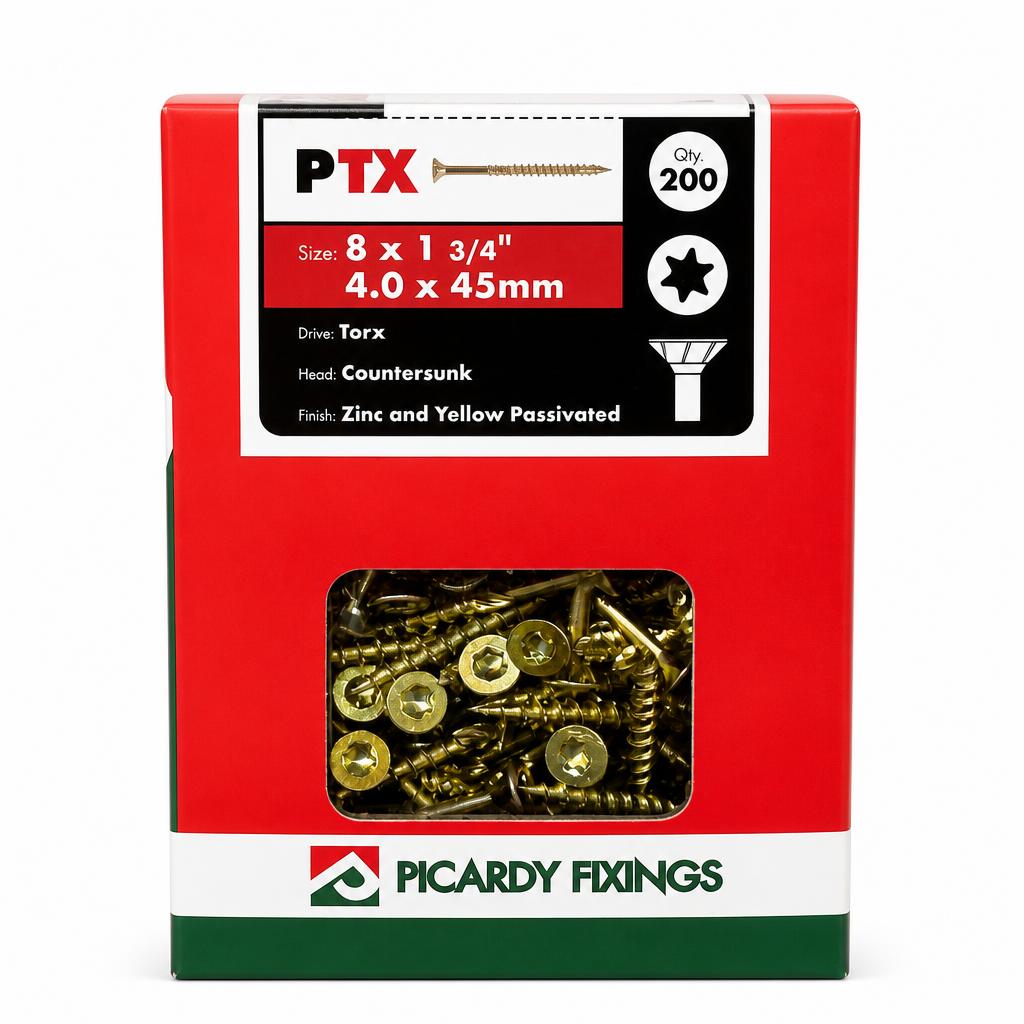 Box of Picardy Fixings PTX Screws 4.0 x 45mm