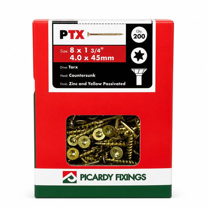Box of Picardy Fixings PTX Screws 4.0 x 45mm