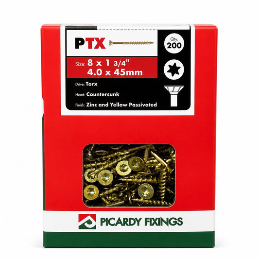 Box of Picardy Fixings PTX Screws 4.0 x 45mm