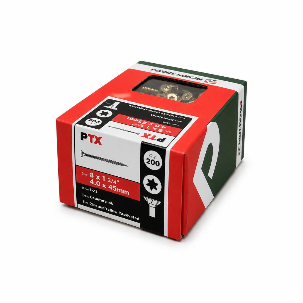 Side view of Picardy Fixings PTX Screws box