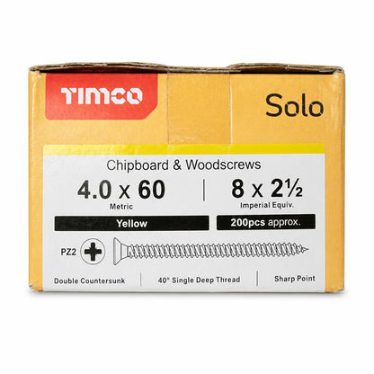 TIMco Solo Chipboard & Woodscrew 4.0 x 60mm package front