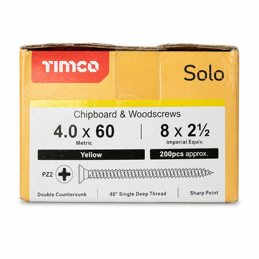 TIMco Solo Chipboard & Woodscrew 4.0 x 60mm package front