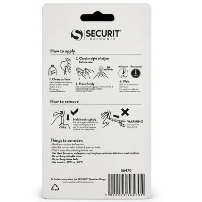 Securit Round Removable Hook packaging back