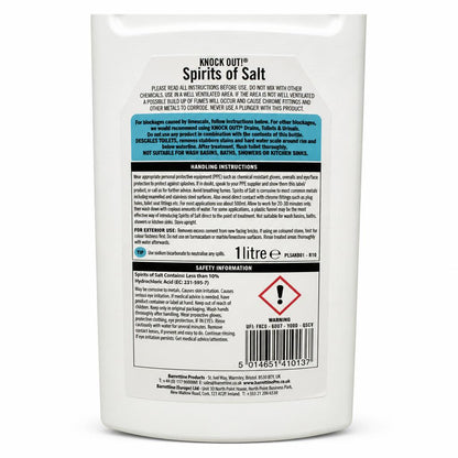 Product information and safety details for Knock Out Spirits of Salt
