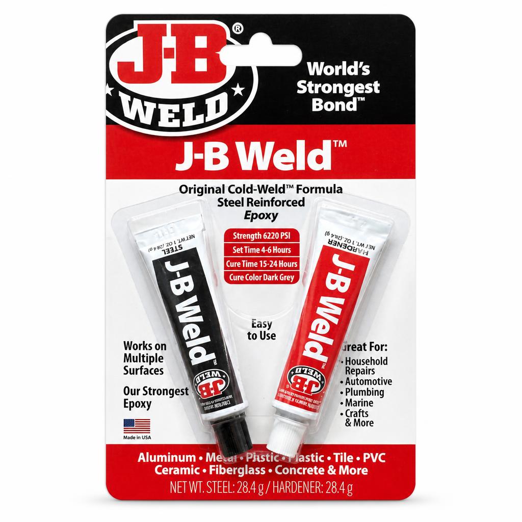 J-B Weld Steel Reinforced Epoxy packaging front view
