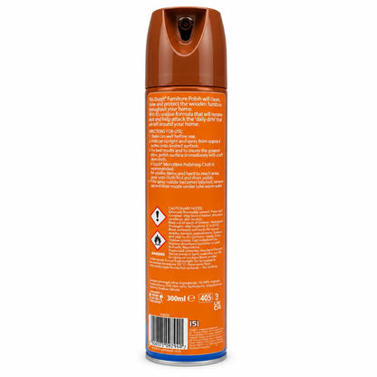 Duzzit Furniture Polish 300ml can back view with instructions