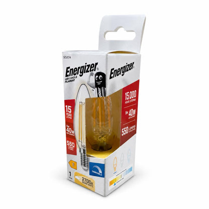 Energizer LED Candle Filament Bulb in packaging