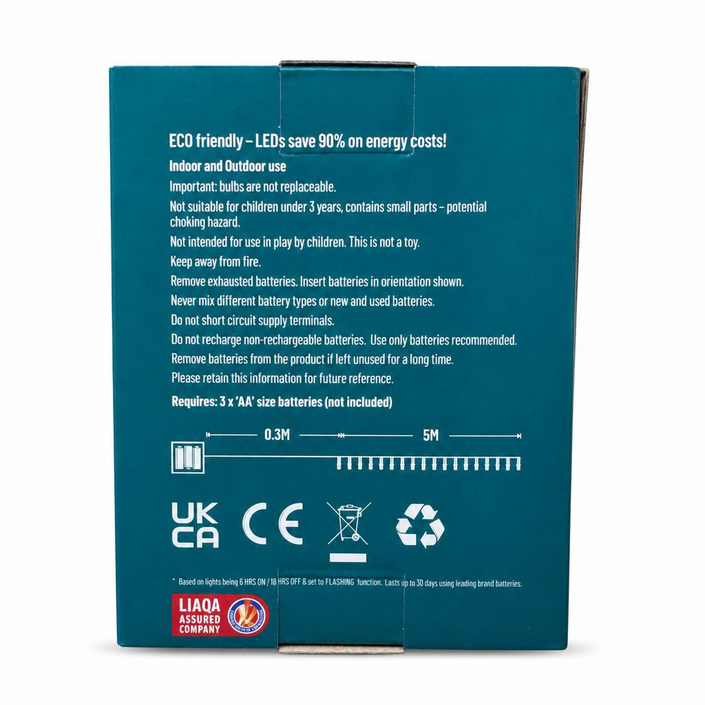 Premier Battery Operated Timelights 5m packaging back