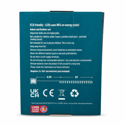 Premier Battery Operated Timelights 5m packaging back