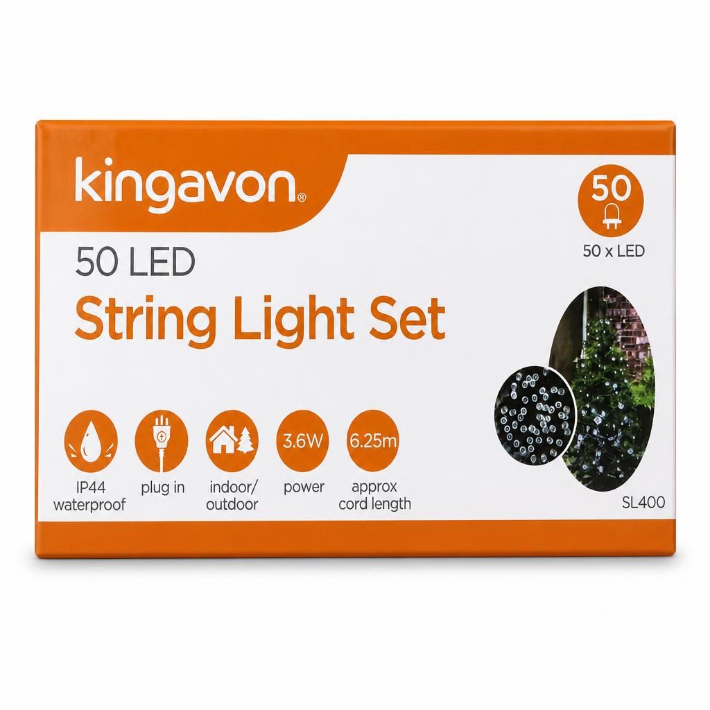 Kingavon 50 LED String Light Set packaging