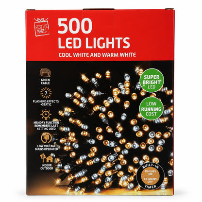Festive Magic 500 LED Lights packaging front view