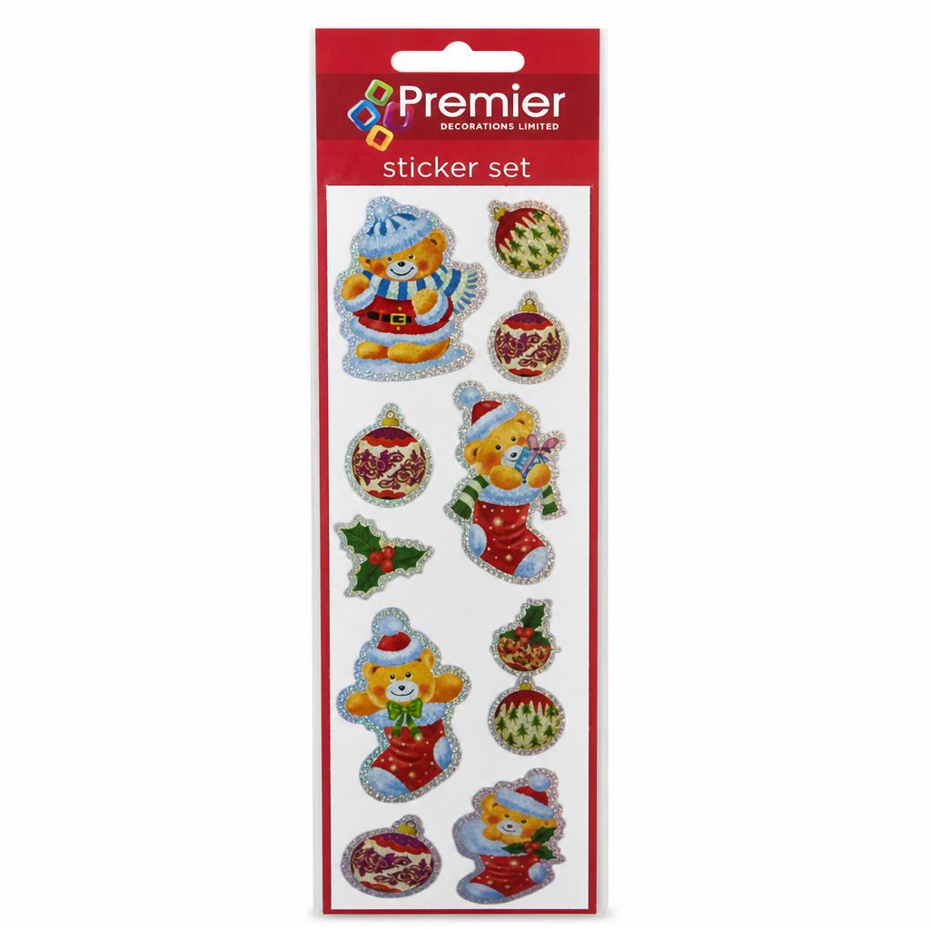 Christmas-themed glitter sticker set by Premier