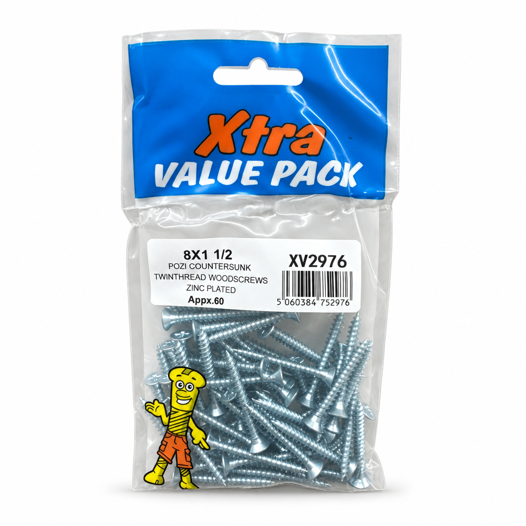 Xtra Value Pack of Pozi Countersunk Woodscrews