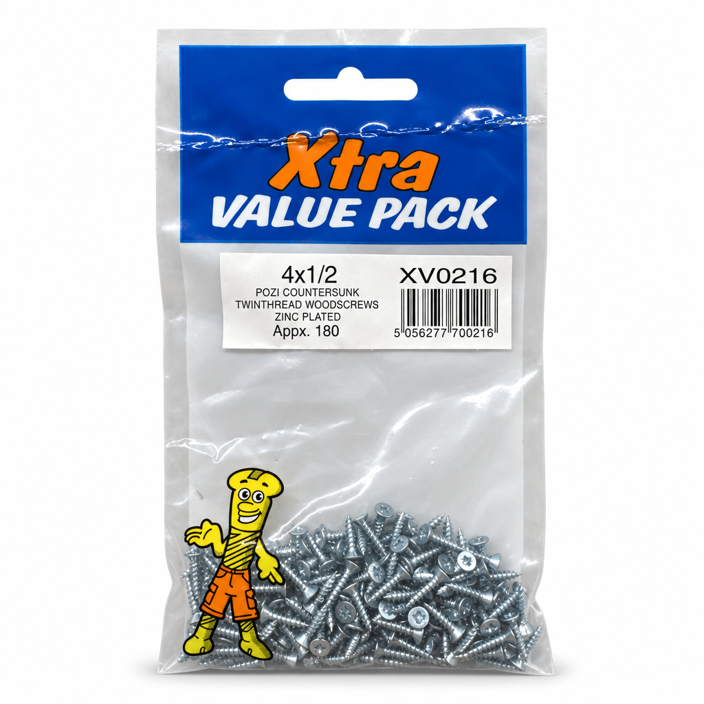 Xtra Pozi Countersunk Woodscrews in packaging