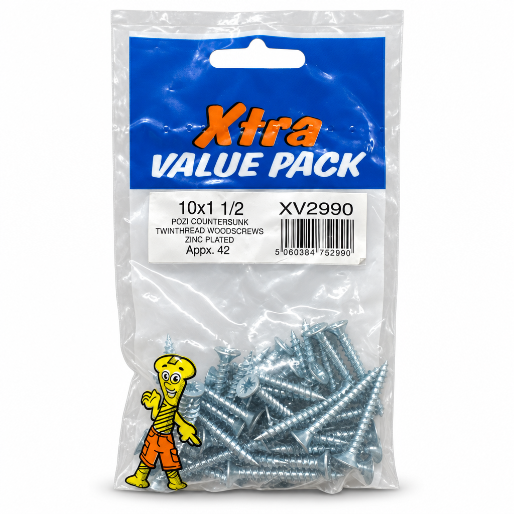 Back view of Xtra Value Pack Pozi Countersunk Woodscrews