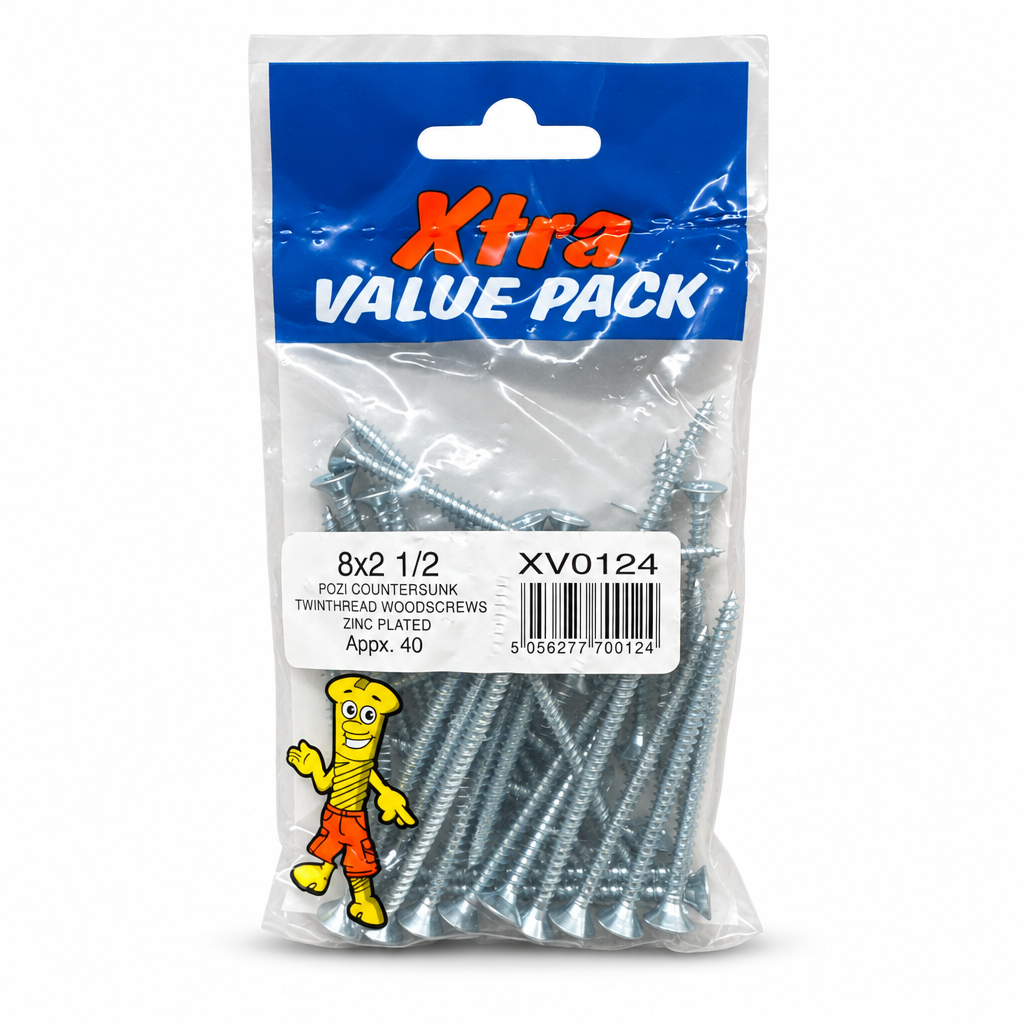 Back view of Xtra Value Pack Pozi Countersunk Woodscrews