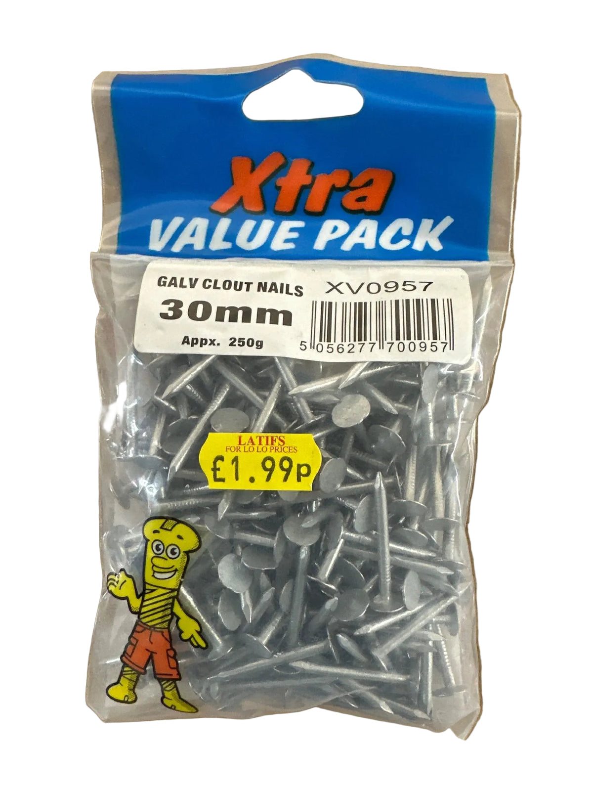 Xtra Galv Clout Nails 30mm Value Pack back view