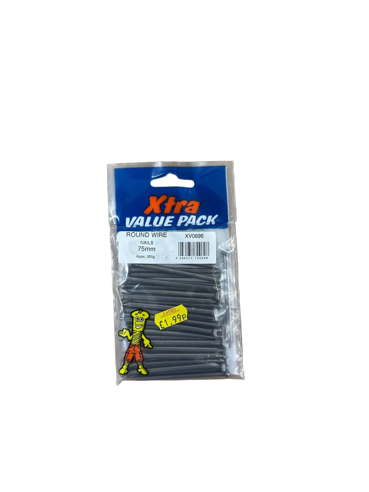 Xtra Round Wire Nails 75mm Value Pack Back