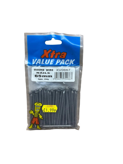 Front view of Xtra Round Wire Nails 65mm Value Pack