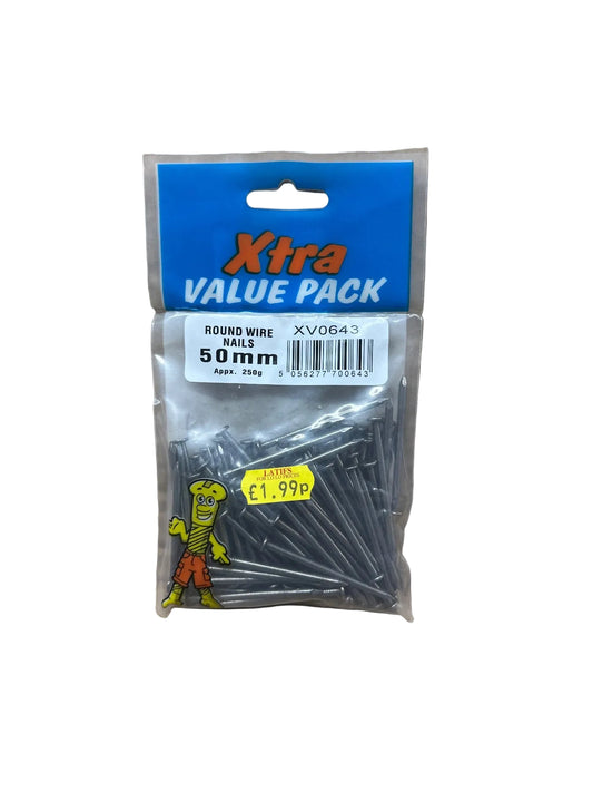 Xtra Round Wire Nails 50mm pack front