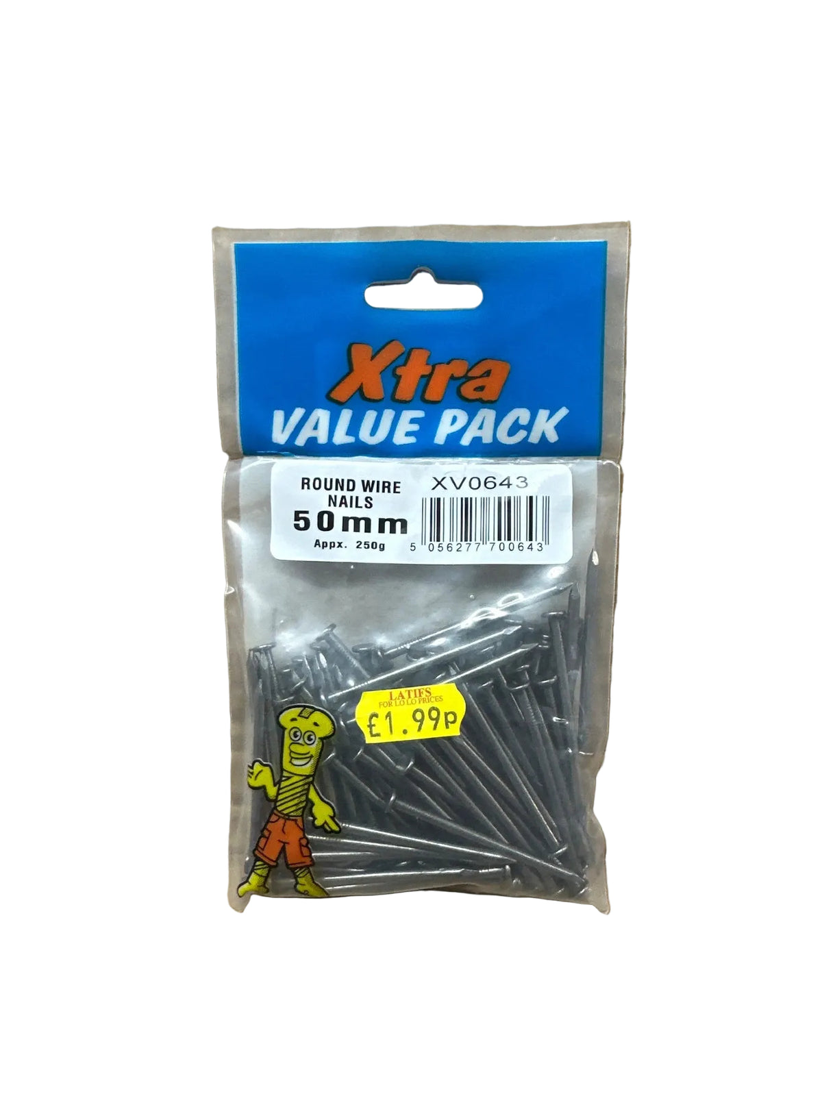 Xtra Round Wire Nails 50mm pack back