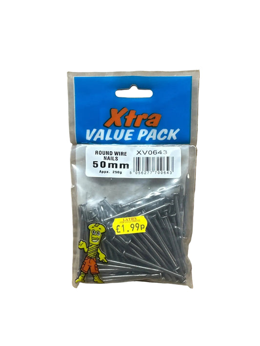 Xtra Round Wire Nails 50mm pack back