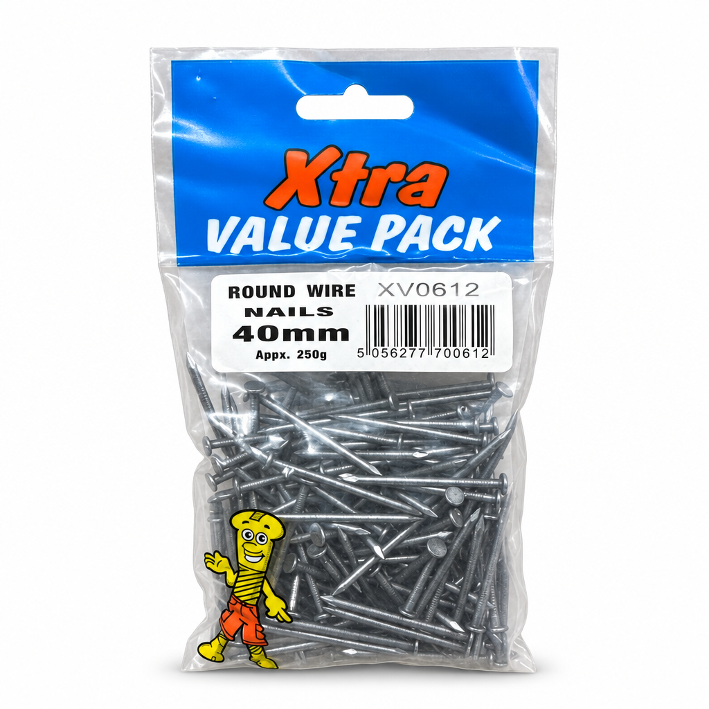 Front view of Xtra Round Wire Nails 40mm Value Pack
