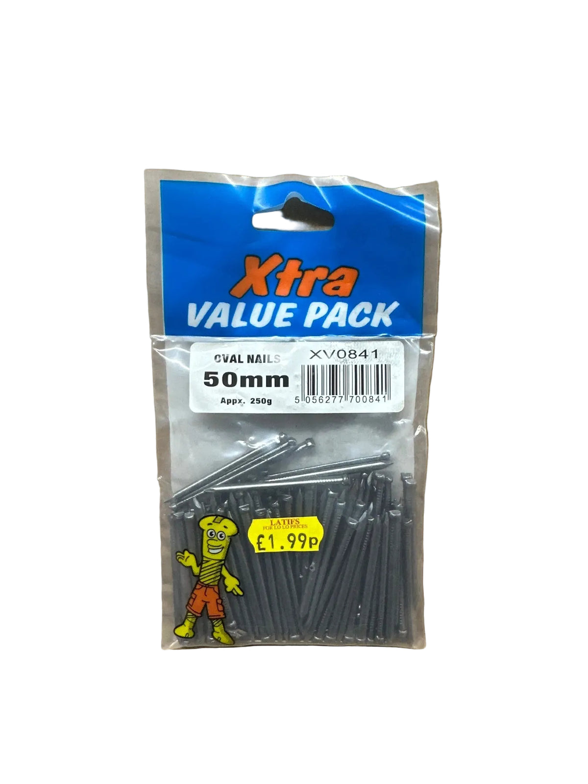 Xtra Value Pack Oval Nails 50mm in packaging