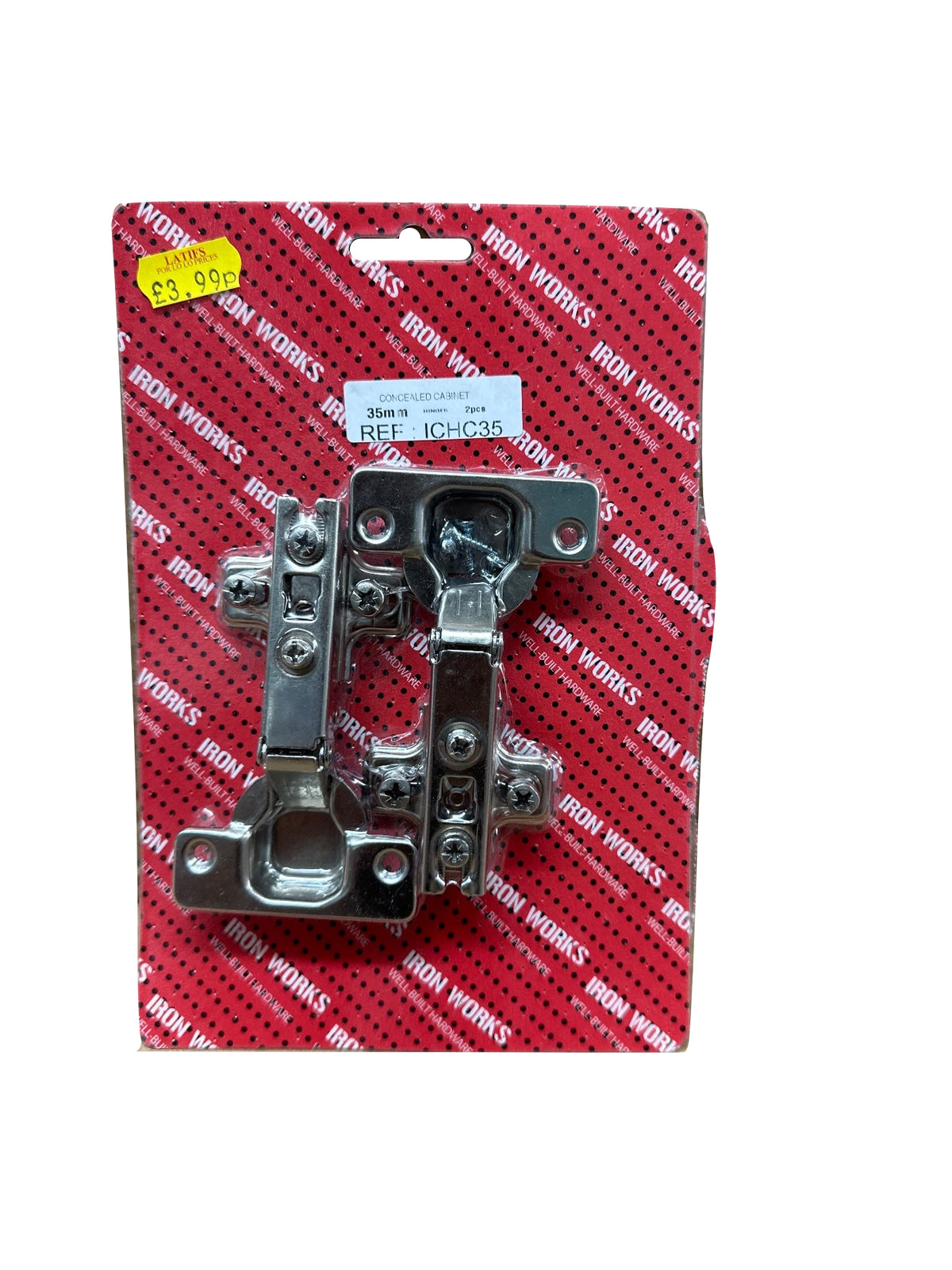 Iron Works Concealed Cabinet Hinge 35mm Pack Back