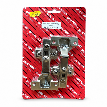 Soft Close Cabinet Hinge packaging from Iron Works