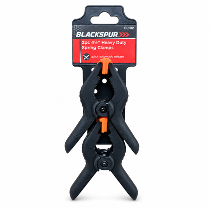 Blackspur Heavy Duty Spring Clamps 2pc packaging front