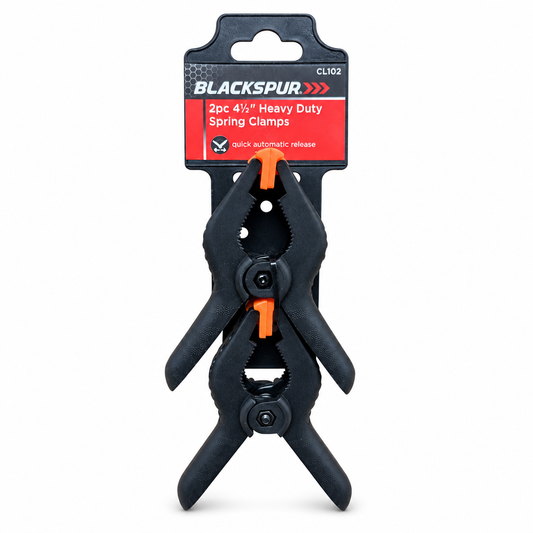 Blackspur Heavy Duty Spring Clamps 2pc packaging front