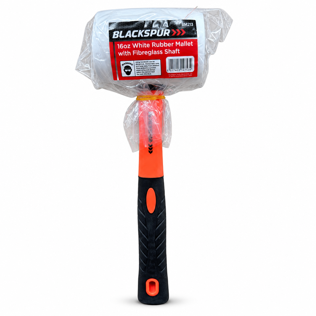 Blackspur 16oz White Rubber Mallet in packaging