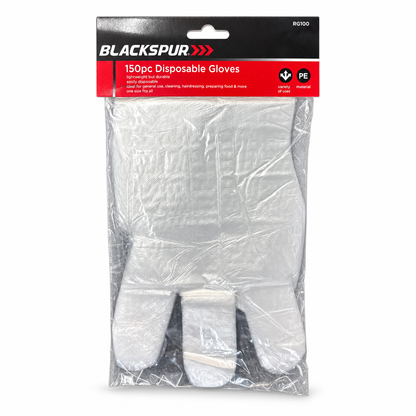 Blackspur 150pc Disposable Gloves front packaging
