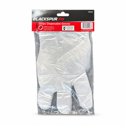 Blackspur 150pc Disposable Gloves back packaging