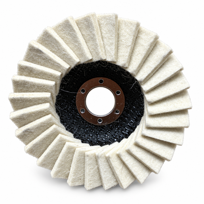 Rear view of Blackspur 115mm Felt Flap Wheel