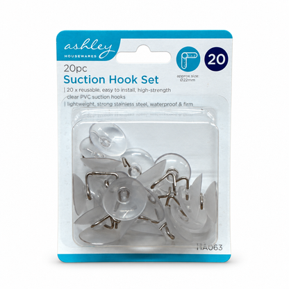 Ashley 20pc Suction Hook Set packaging front