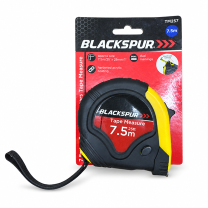Blackspur 7.5m Tape Measure packaging front